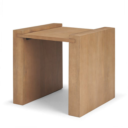 22" Natural Solid Wood Square Sled End Table HomeRoots