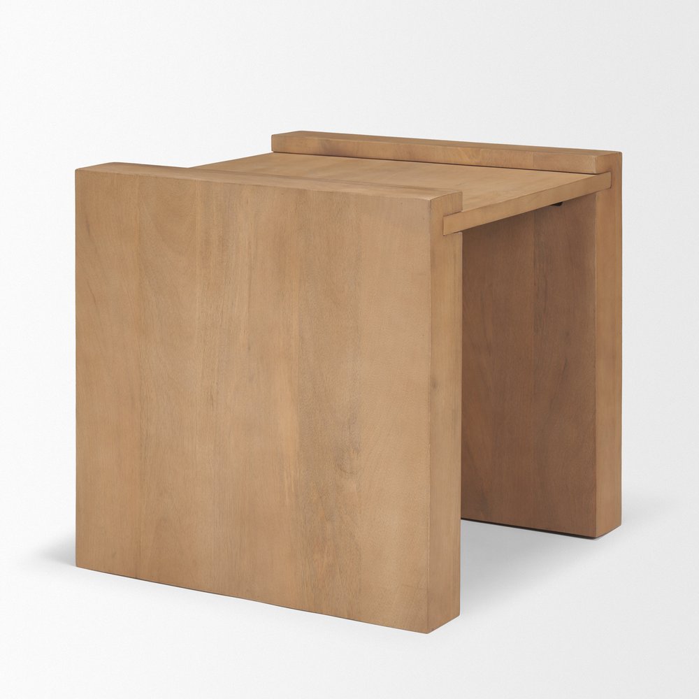 22" Natural Solid Wood Square Sled End Table HomeRoots