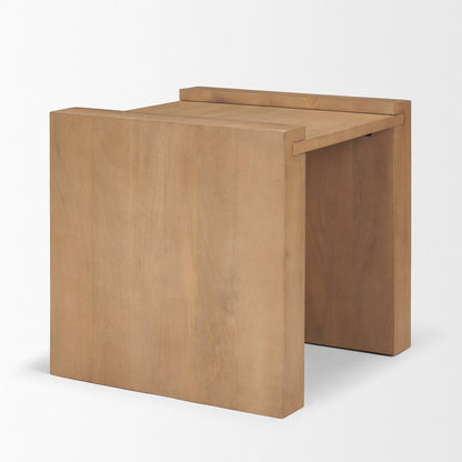 22" Natural Solid Wood Square Sled End Table HomeRoots