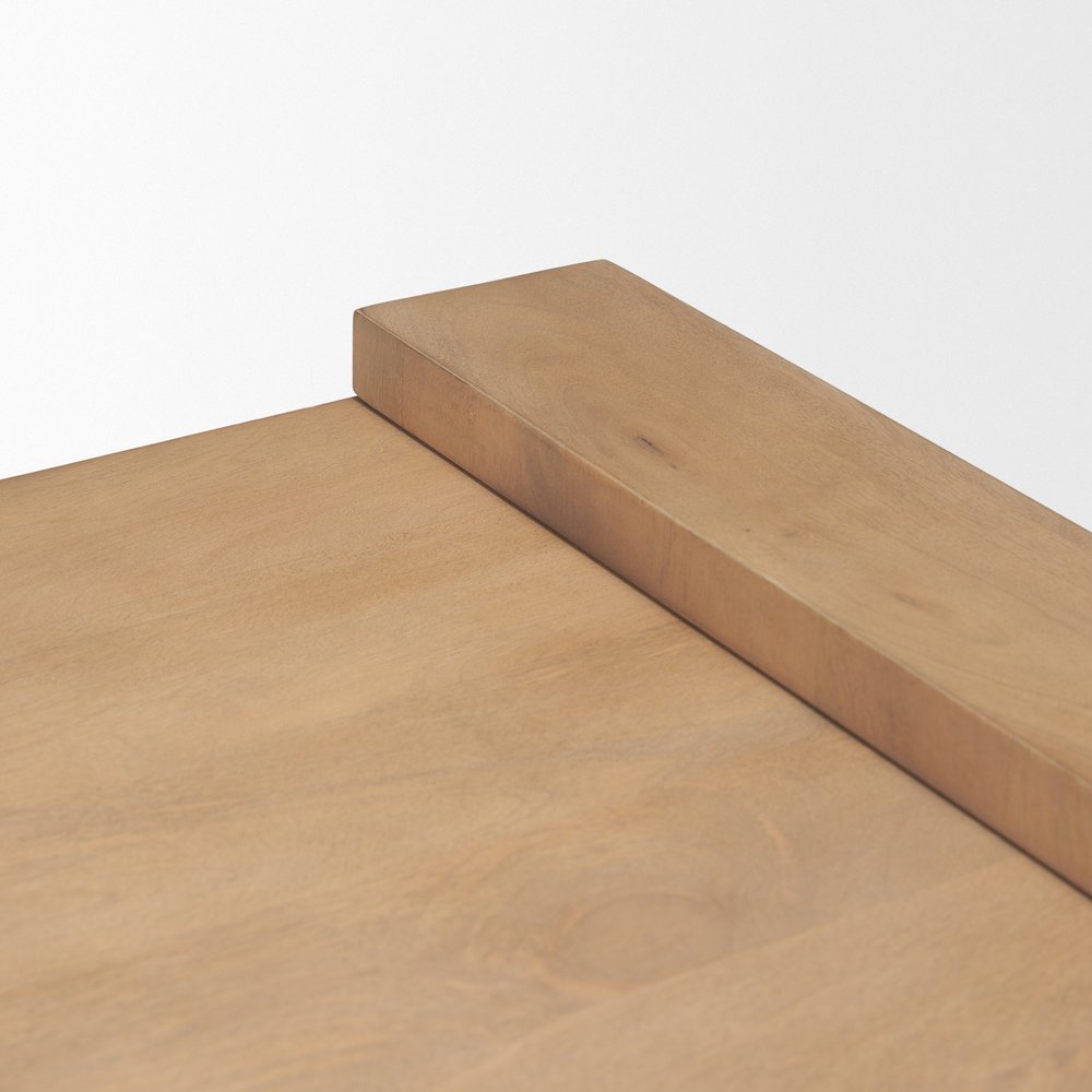 22" Natural Solid Wood Square Sled End Table HomeRoots