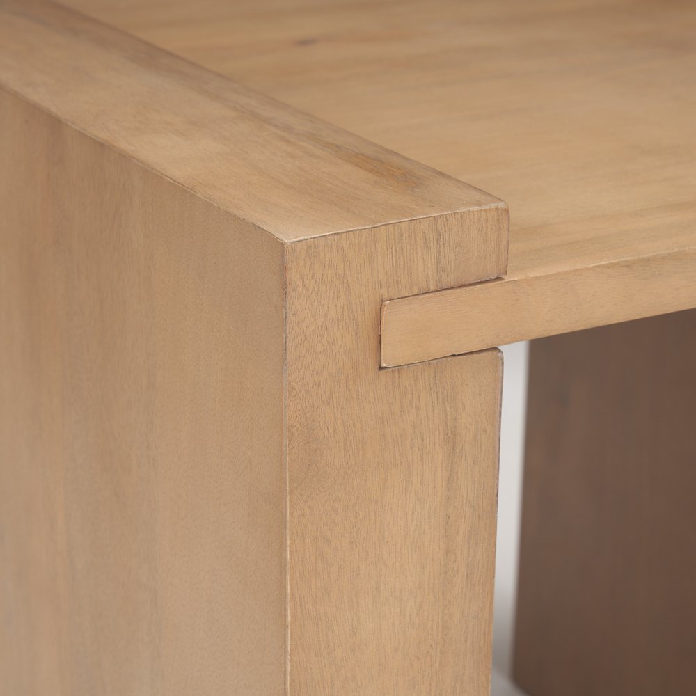22" Natural Solid Wood Square Sled End Table HomeRoots