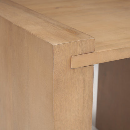 22" Natural Solid Wood Square Sled End Table HomeRoots