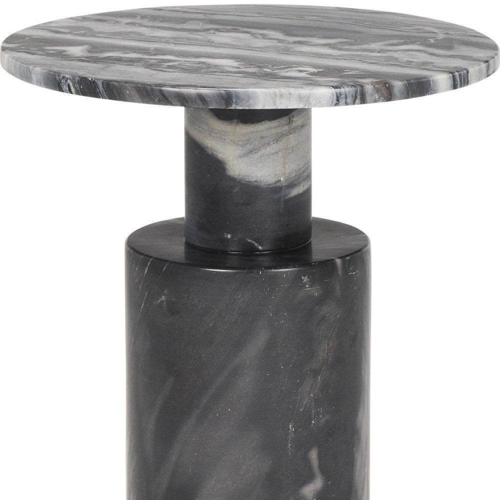 16" Gray Stone and Wood Tray Table — view 4