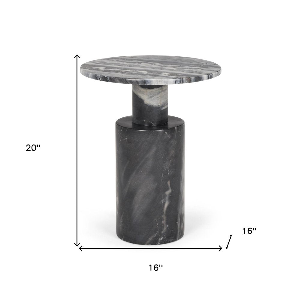 16" Gray Stone and Wood Tray Table HomeRoots