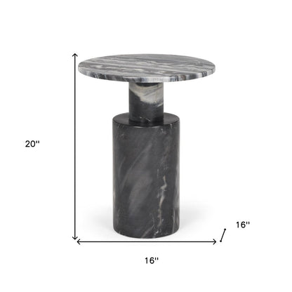 16" Gray Stone and Wood Tray Table HomeRoots