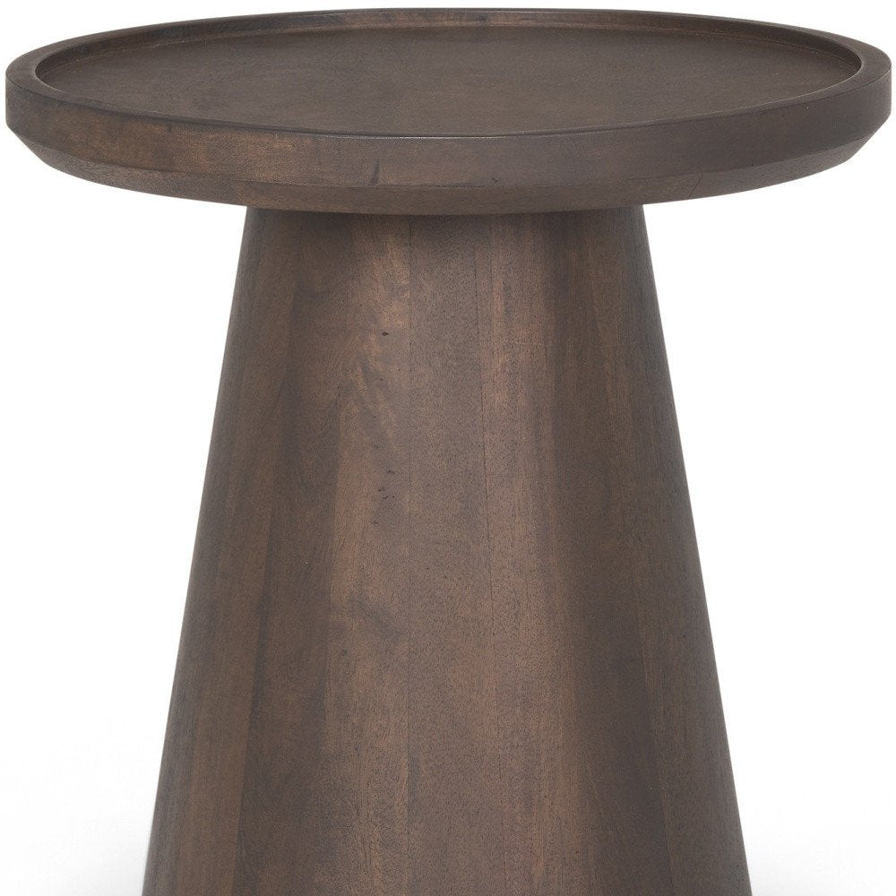19" Dark Brown Solid Wood Tray Table — view 2