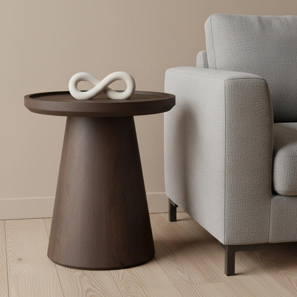 19" Dark Brown Solid Wood Tray Table — view 5