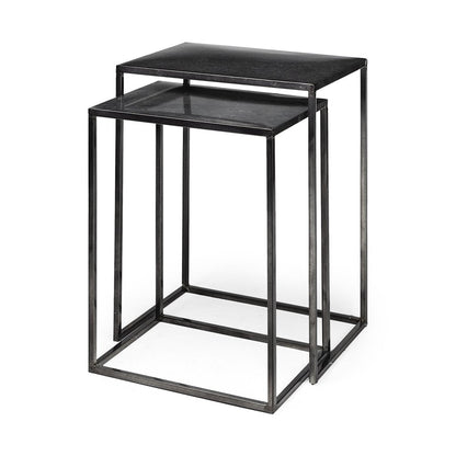 Set of Two Black Iron Nested Tables HomeRoots