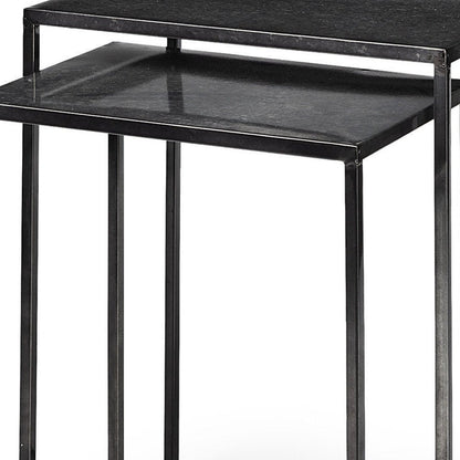 Set of Two Black Iron Nested Tables HomeRoots