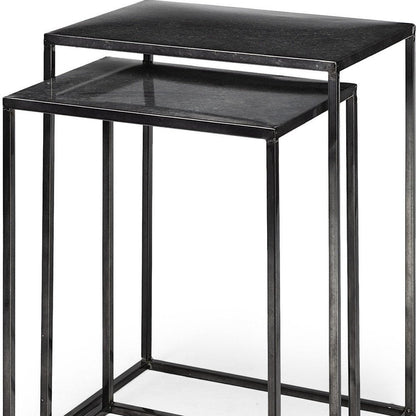 Set of Two Black Iron Nested Tables HomeRoots