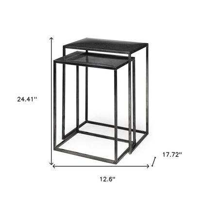 Set of Two Black Iron Nested Tables HomeRoots
