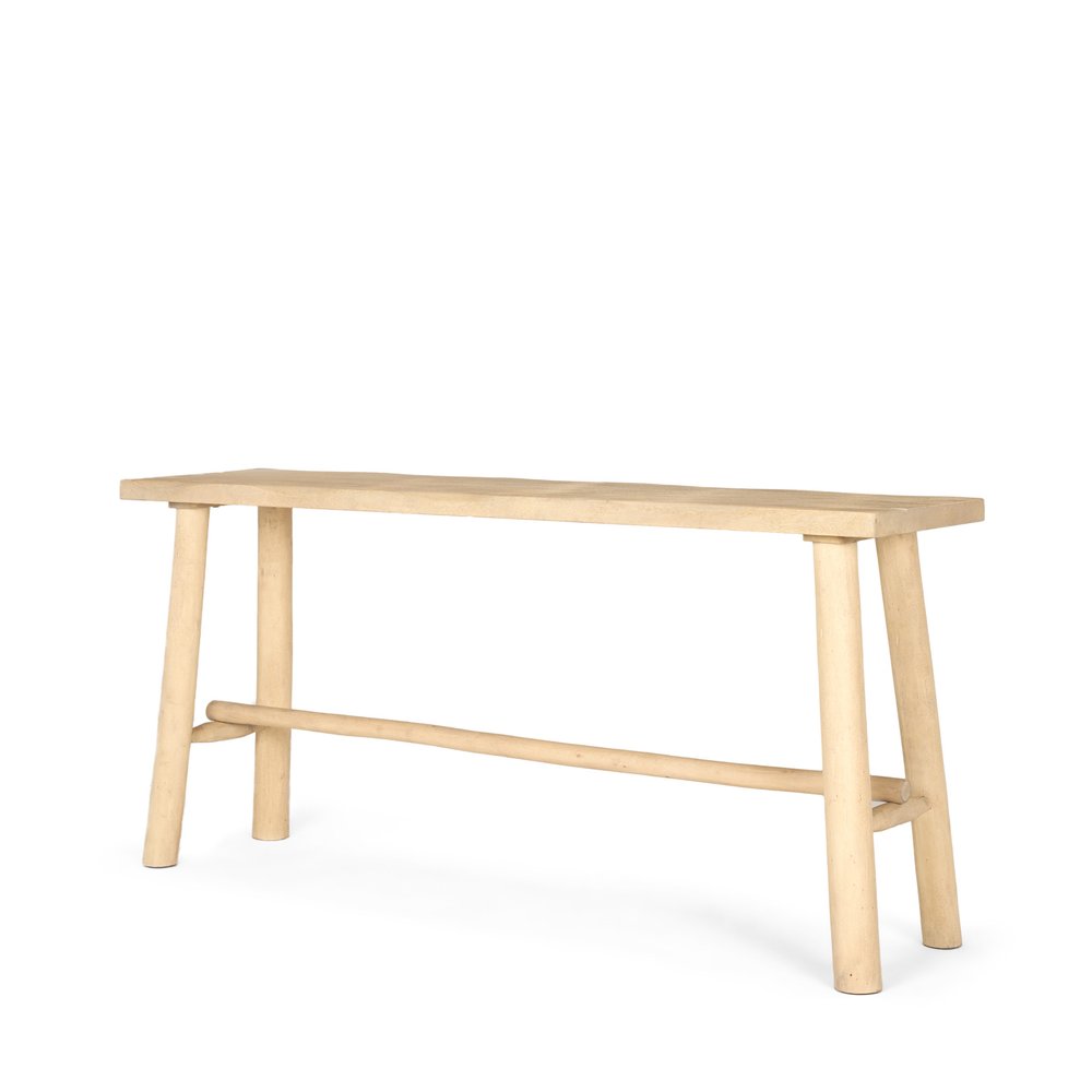 66" Light Brown Solid Wood Trestle Console Table HomeRoots