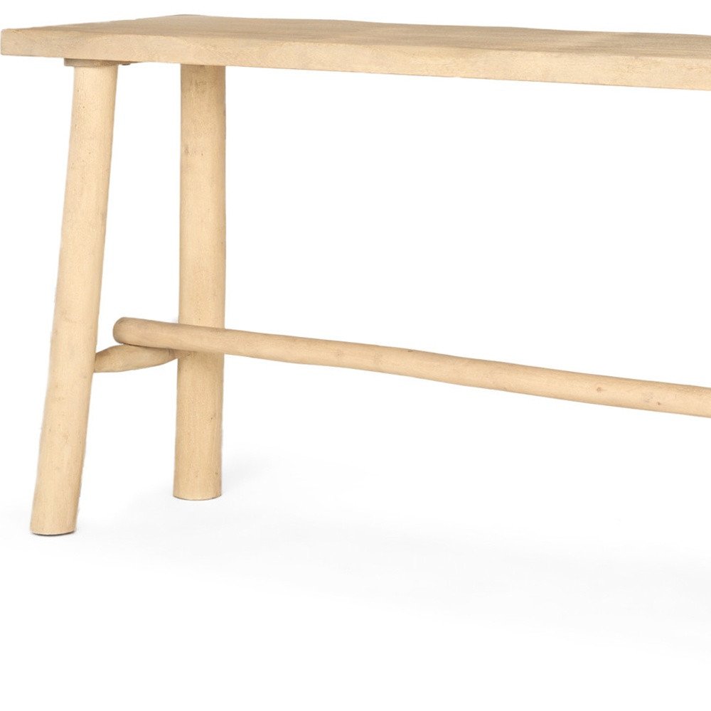 66" Light Brown Solid Wood Trestle Console Table HomeRoots