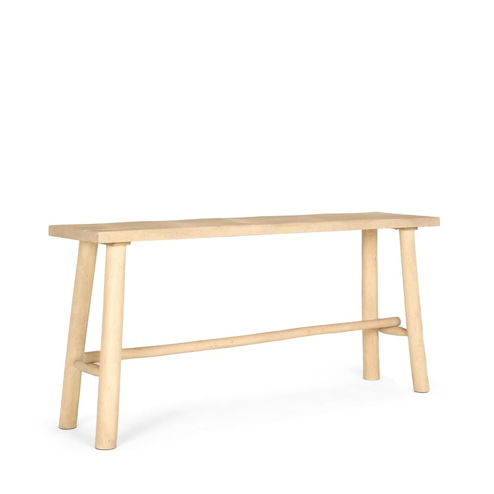 66" Light Brown Solid Wood Trestle Console Table HomeRoots