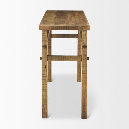 54" Brown Solid Wood Distressed Console Table HomeRoots