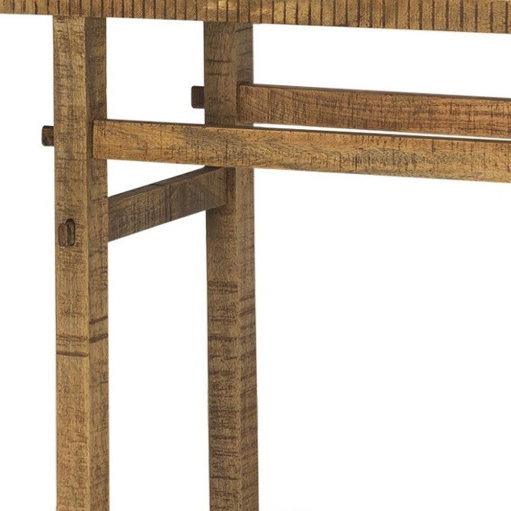 54" Brown Solid Wood Distressed Console Table — view 7
