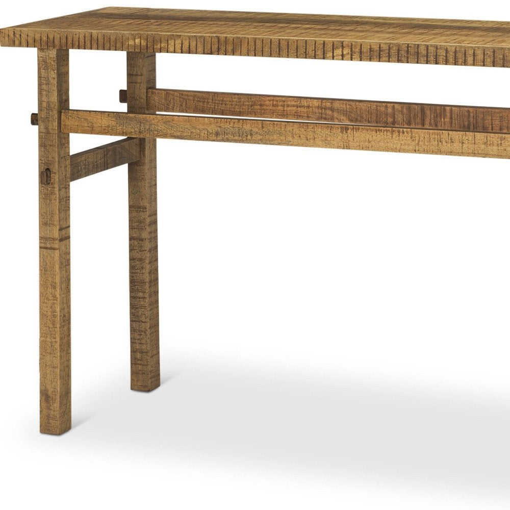 54" Brown Solid Wood Distressed Console Table HomeRoots