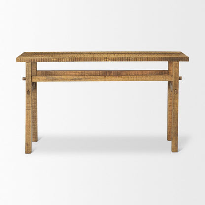 54" Brown Solid Wood Distressed Console Table HomeRoots