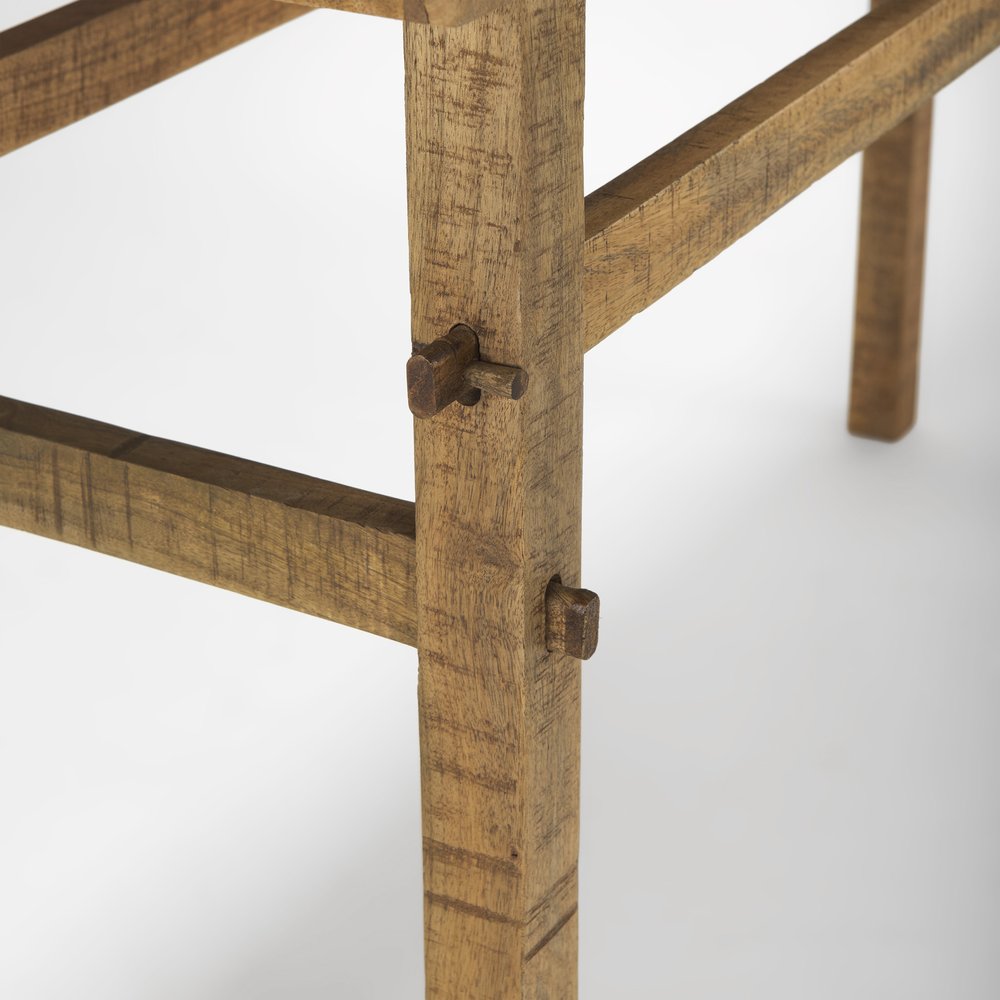 54" Brown Solid Wood Distressed Console Table — view 10