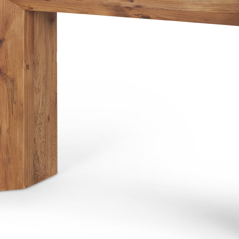 47" Black and Brown Solid Wood Pedestal Console Table HomeRoots