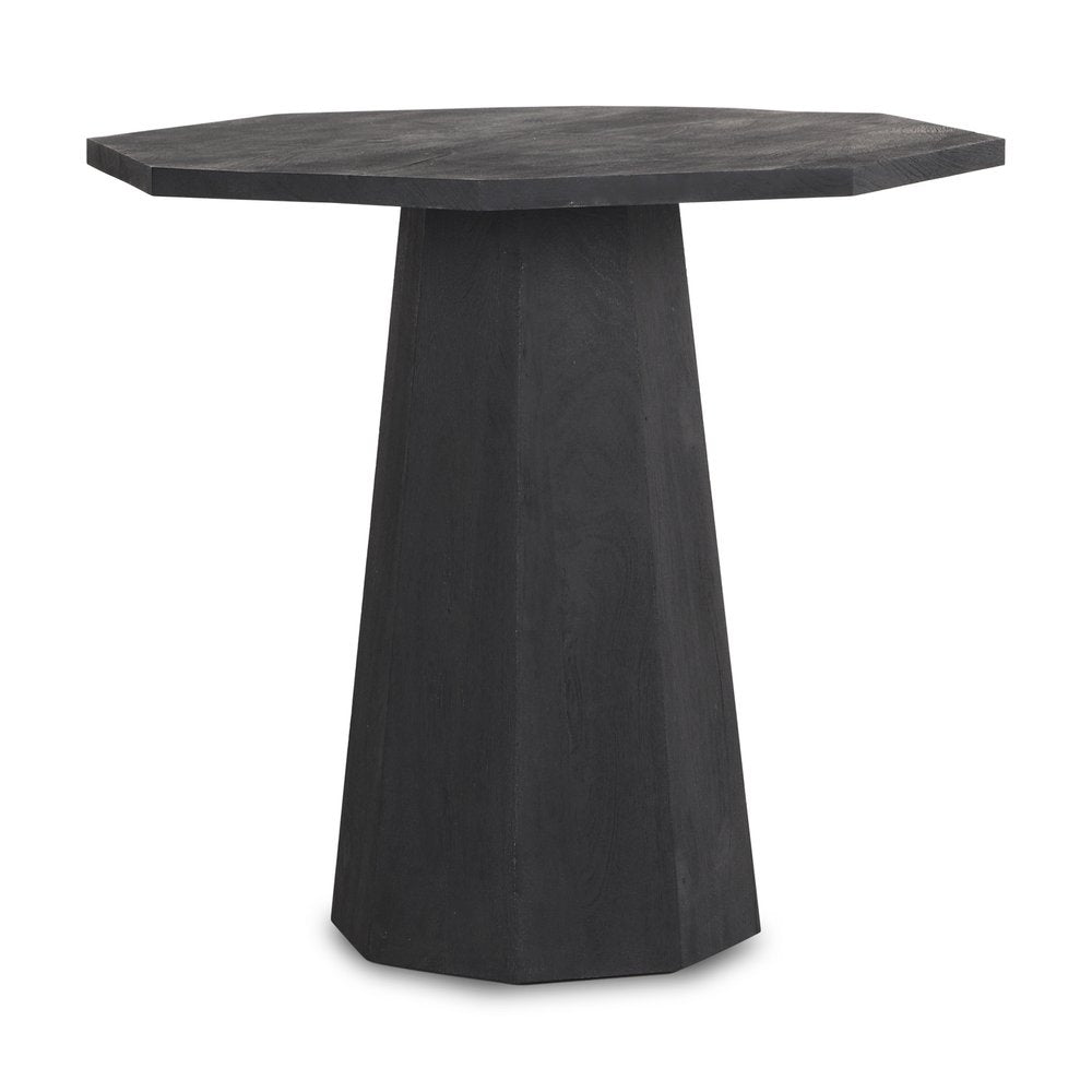 30" Black Solid Wood Hexagonal Pedestal End Table — view 1