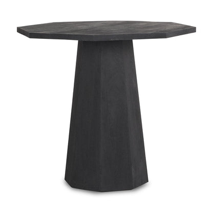 30" Black Solid Wood Hexagonal Pedestal End Table HomeRoots