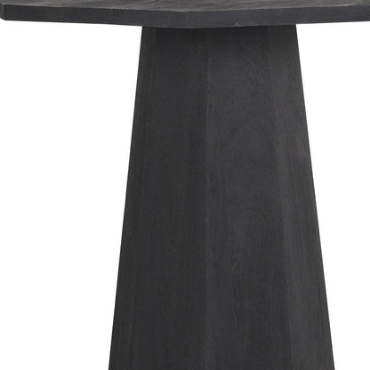 30" Black Solid Wood Hexagonal Pedestal End Table HomeRoots