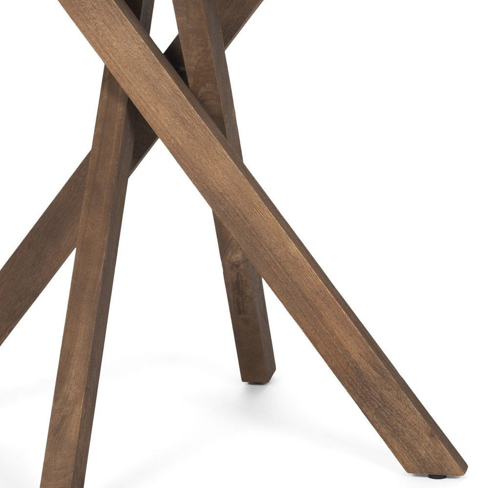 32" Brown Solid Wood and Wood Tray Table — view 3