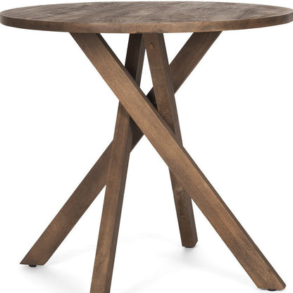 32" Brown Solid Wood and Wood Tray Table HomeRoots