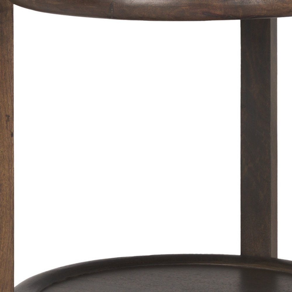 24" Dark Brown Solid Wood Tray Table — view 4