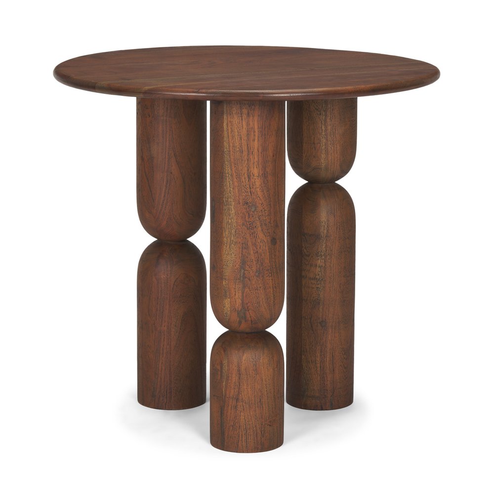 32" Brown Solid Wood and Wood Tray Table — view 1