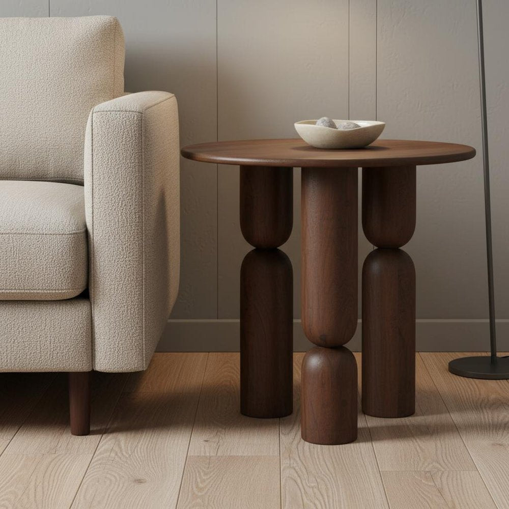 32" Brown Solid Wood and Wood Tray Table HomeRoots