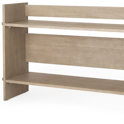 76" Light Gray Solid Wood Distressed Solid Console Table With Shelf HomeRoots