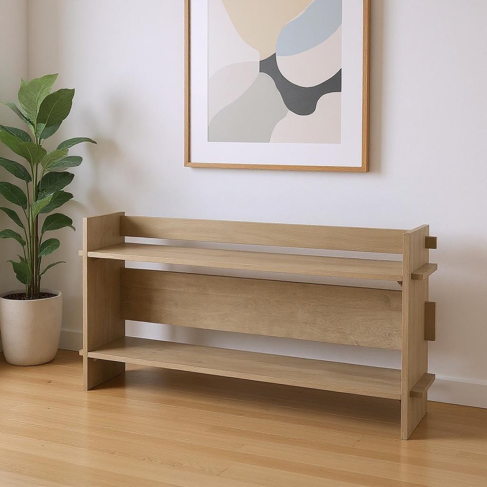 76" Light Gray Solid Wood Distressed Solid Console Table With Shelf HomeRoots