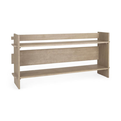 76" Light Gray Solid Wood Distressed Solid Console Table With Shelf HomeRoots