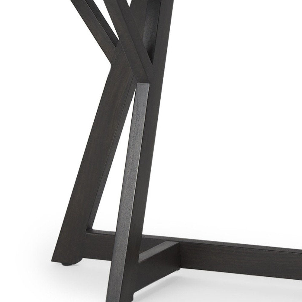 54" Brown Solid Wood Trestle Console Table HomeRoots