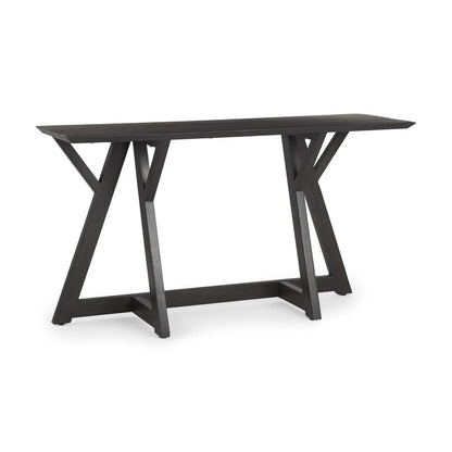 54" Brown Solid Wood Trestle Console Table HomeRoots