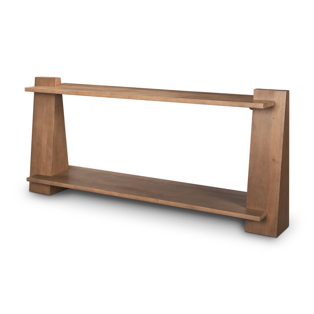 67" Brown Solid Wood Solid Console Table With Shelf HomeRoots