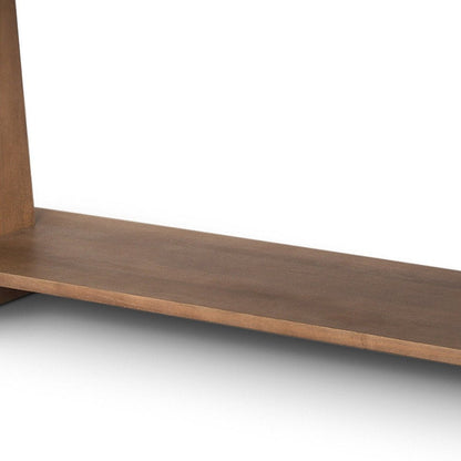 67" Brown Solid Wood Solid Console Table With Shelf HomeRoots