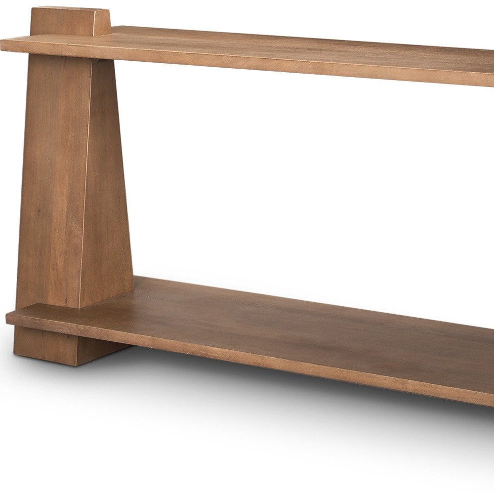 67" Brown Solid Wood Solid Console Table With Shelf HomeRoots