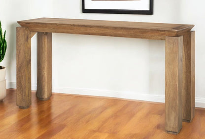 60" Brown Solid Wood Console Table HomeRoots