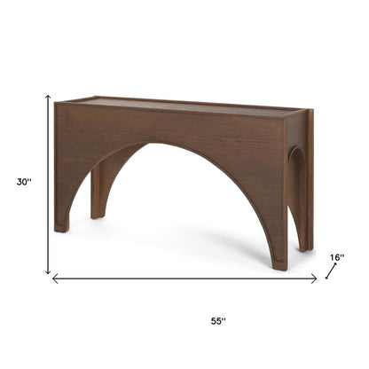 55" Brown Wood Console Table HomeRoots