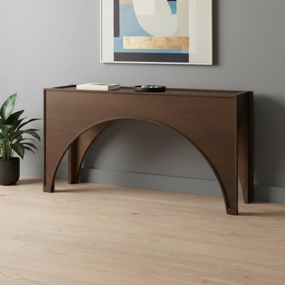 55" Brown Wood Console Table HomeRoots