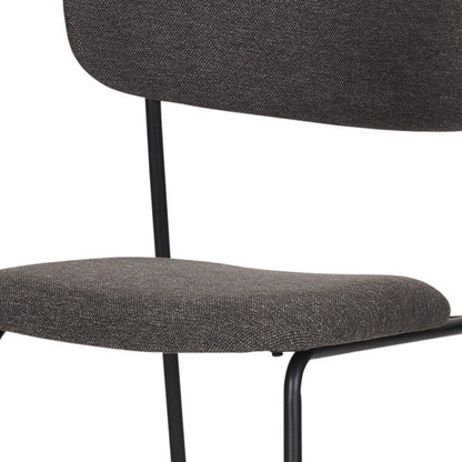 Set of Two Gray and Black Fabric Open Back Dining Side Chairs HomeRoots