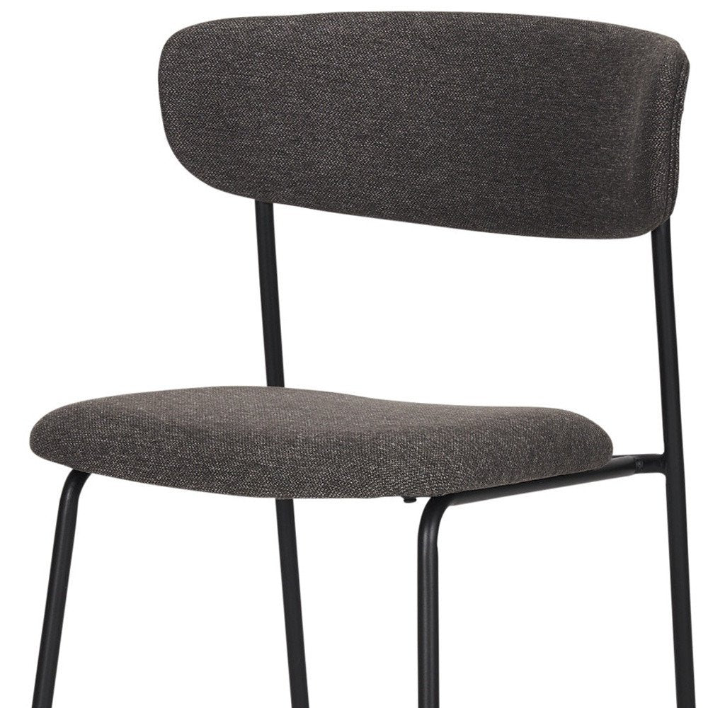 Set of Two Gray and Black Fabric Open Back Dining Side Chairs HomeRoots