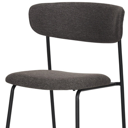Set of Two Gray and Black Fabric Open Back Dining Side Chairs HomeRoots