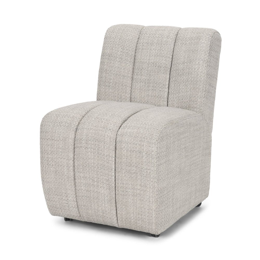 Gray And Black Upholstered Fabric Dining Side Chair With Wheels — view 1