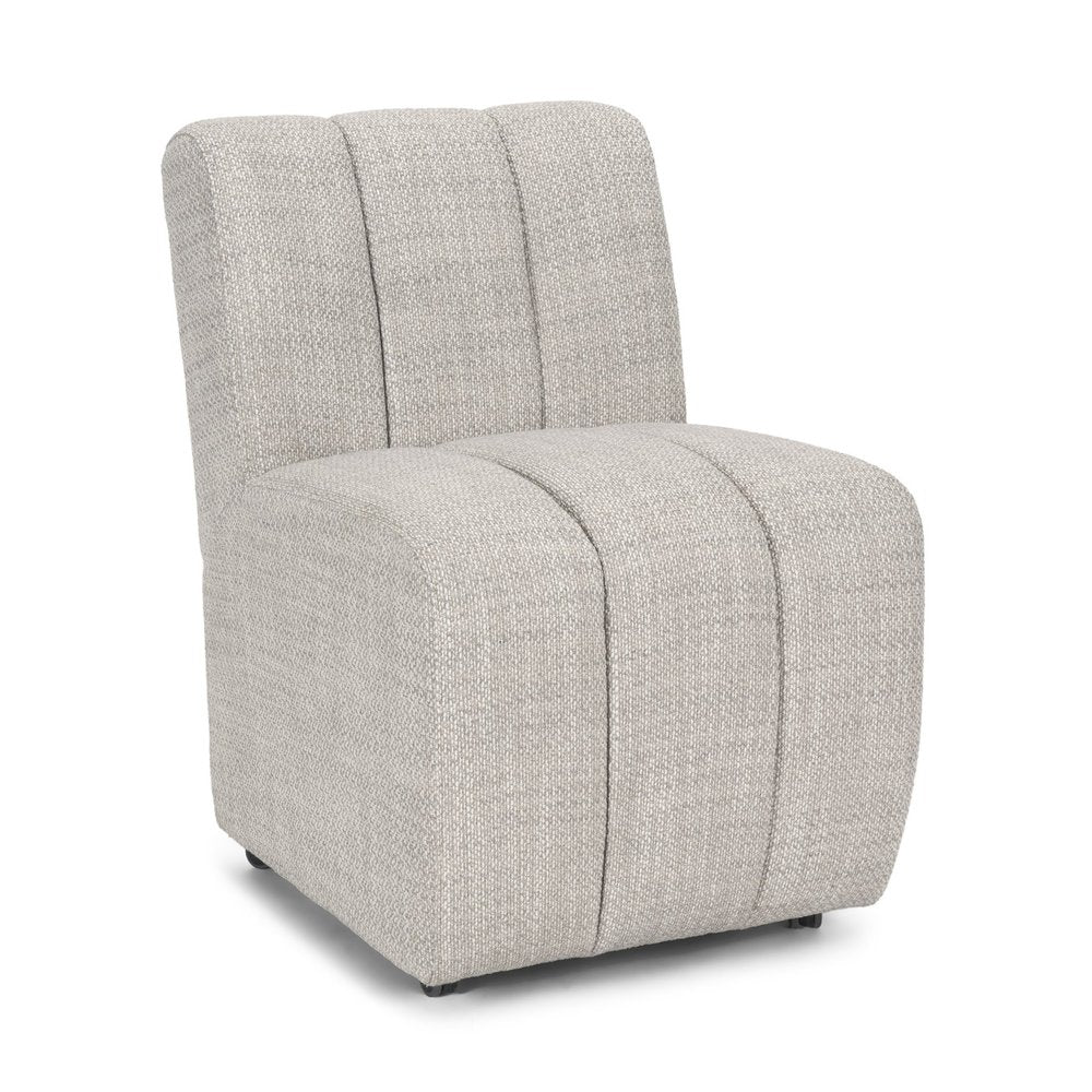 Gray And Black Upholstered Fabric Dining Side Chair With Wheels — view 3
