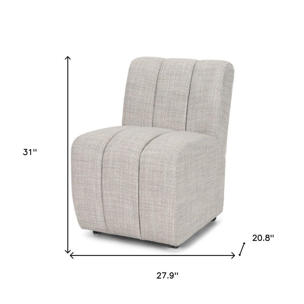 Gray And Black Upholstered Fabric Dining Side Chair With Wheels — view 4