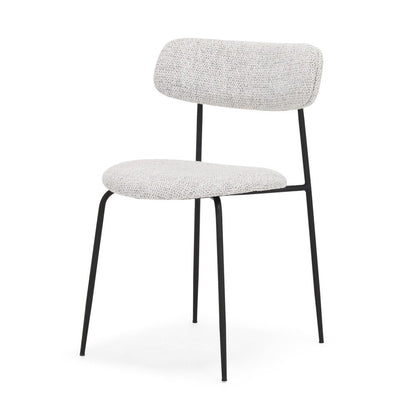 Set of Two Gray and Black Wool Linen And Upholstery Open Back Dining Side Chairs HomeRoots